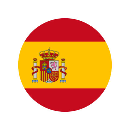 Spain round symbol, spanish country flag icon, circle vector button